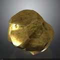 Decorative Natural Golden Stone With Polyhedral Shape And Glossy Surface Texture 3d model