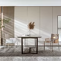 Modern Dining Table and Chair Combination Transparent Dining Table and Chair Combination Transparent Acrylic Leisure Chair 3d model