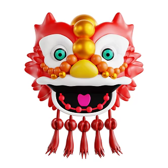 Modern Dragon Head Lion Head Cartoon Lion Head 3d model