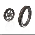 Rusty Metal Industrial Equipment Spoked Gear And Ring Gear Machinery Parts