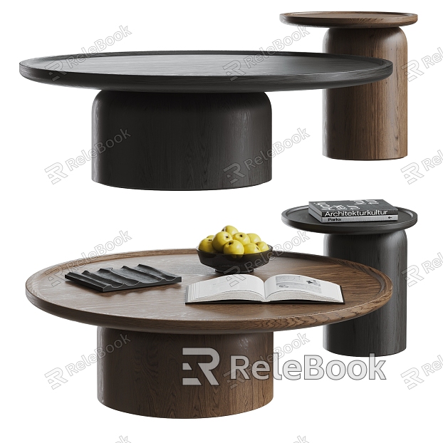 POLIFORM coffee table combination coffee table mother and child coffee table round coffee table wood ornaments side table ancient style model