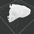 Micro Terrain Model Featuring Mountainous Terrain And Water Elements On Blue Base