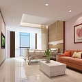 Modern Hospital Room Interior With Medical Bed Sofa Coffee Table TV And Decorative Painting