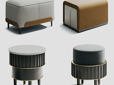 Light Luxury Sofa Stool Combination model