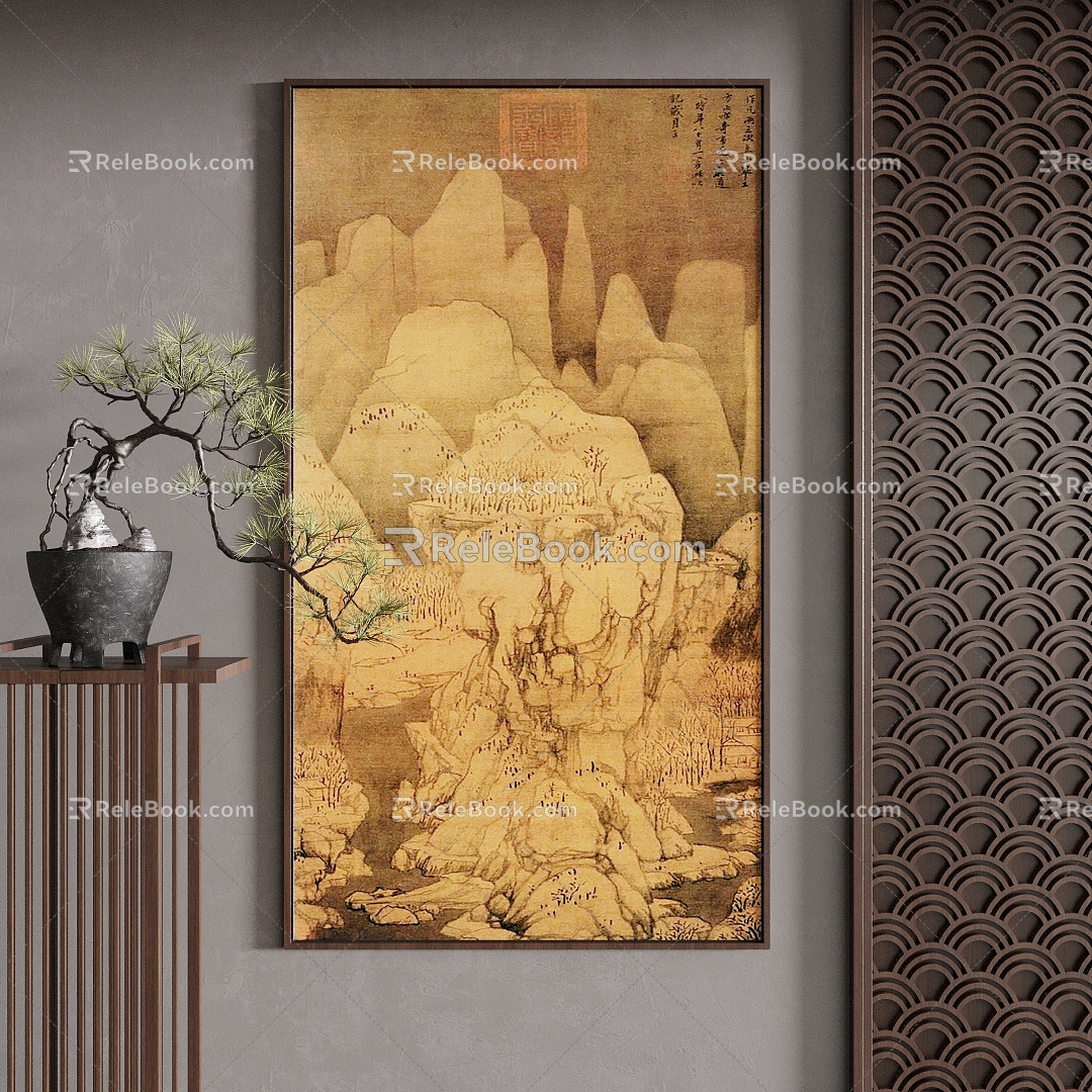 New Chinese Decorative Painting 3d model