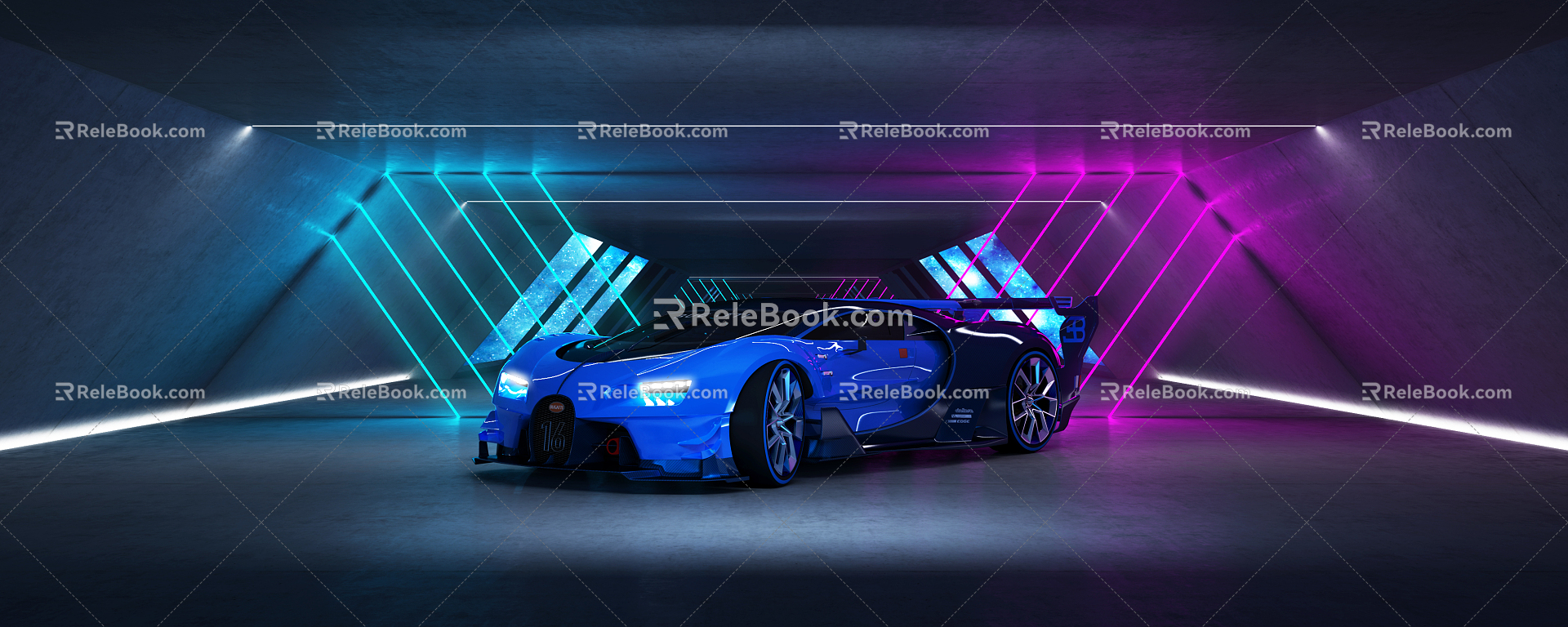 Modern sports car Bugatti 3d model