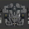 Detailed Mechanical Battle Mecha With Heavy Armor Twin Cannons And Robotic Legs Design