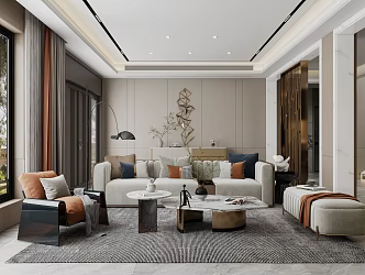 Modern Living Room Simple Guest Dining Room 3d model