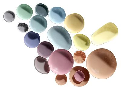 Colorful Pills And Tablets In Various Shapes With Different Color Hues Collection 3d model