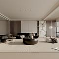 modern living room 3d model