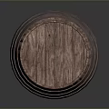 Wooden Barrel As Practical Home Living Storage With Metal Hoops And Natural Wood Grain
