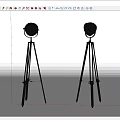 Modern Tripod Floor Lamp With Round Metal Lampshade And Stable Base