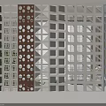 Various Modern Room Dividers With Geometric Grids Perforated Panels And White Frames 3d model