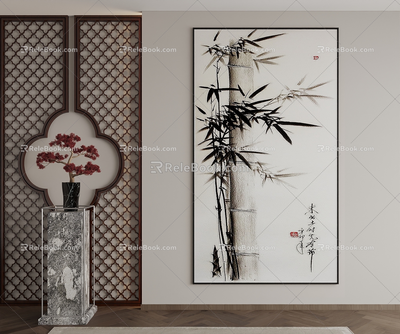 New Chinese Decorative Painting 3d model