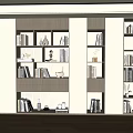 Modern bookcase 3d model