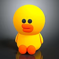 Cute Yellow Duck Stuffed Doll With Black Eyes Orange Beak And Feet