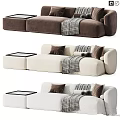 Modern Sofa with Multiple Color Options Decorative Pillows Cozy Blanket and Side Table 3d model