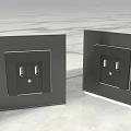 Black Switch Panels with Modern Sleek Design Double Gang Glossy Surface Home Electrical Control 3d model
