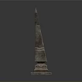 Tall Stone Obelisk Structure With Square Base And Textured Surface 3d model