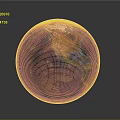 Globe With Earth Like Surface Texture Shiny Black And White Design Against Dark Background