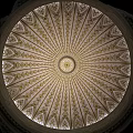 Circular Architectural Ceiling With Intricate Golden Radiating Geometric Patterns And Ornate Design 3d model