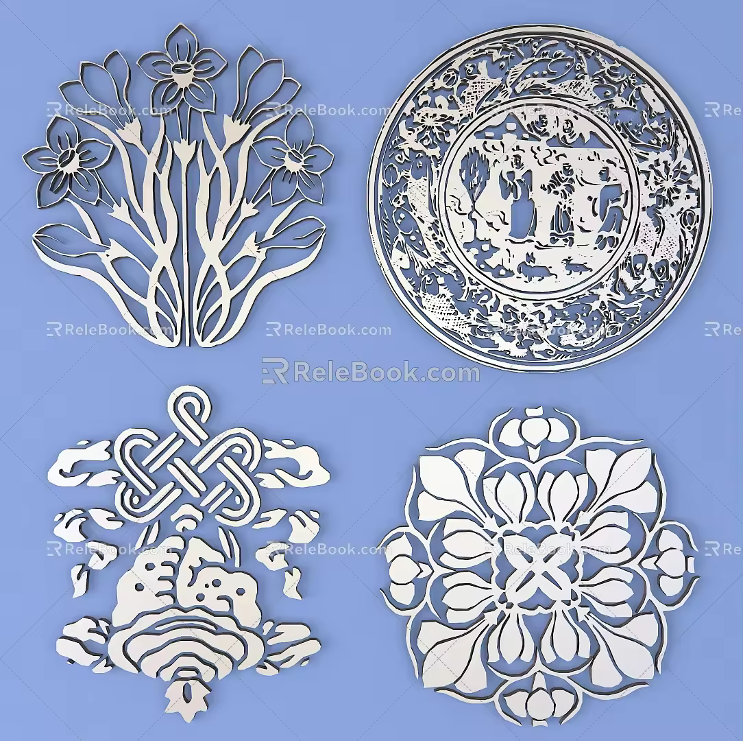 Metal Carved Pattern Traditional Pattern 3d model