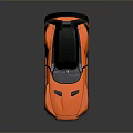 Orange Sports Car Featuring Black Roof Rear Spoiler And Sleek Aerodynamic Design