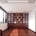 Modern Office Interior Featuring White Walls Wooden Flooring Black Sofa Decorative Paintings And Window Blinds