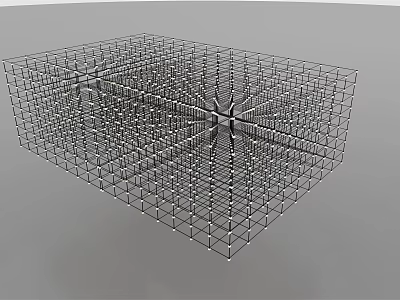 Contemporary Metal Grid Cube Chandelier With Intricate Lattice Structure For Interior 3d model