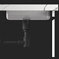 Modern Bathroom Vanity With Marble Countertop White Basin And Wooden Shelves
