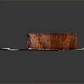 Natural Wooden Stump Displaying Tree Ring Texture On Stone Slab Surface