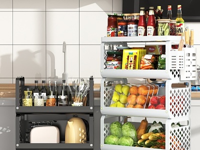 Kitchen Storage Rack 3d model