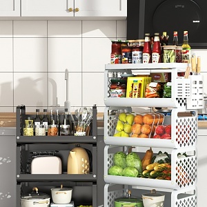 Kitchen Storage Rack 3d model