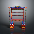 Ornate Traditional Architectural Component With Colorful Decorations Frame And Pedestals