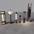 Outdoor Lights With Various Shapes Including Square Diamond And Cylindrical Designs