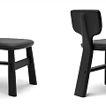 Modern Black Single Chair With Wooden Frame And Leather Seat For Home Decor