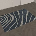 Modern striped carpet black and white carpet plush carpet square carpet 3d model