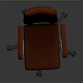 Modern Red Quilted Office Chair With Metal Arms And Wheeled Base