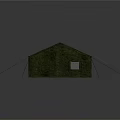 Green Camping Tent with Door and Windows and Support Ropes for Outdoor Use