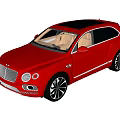 Bentley Red Luxury SUV With Shiny Surface And Display Platform Design