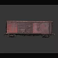 Rusty Red Vintage Freight Car With Worn Exterior And Old Metal Structure