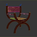 Accent Chair With Red Wooden Frame Curved Armrests And Textured Seat Backrest