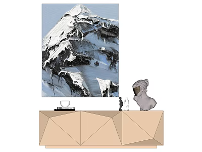 Modern Abstract Painting Decorative Painting Decorative Cabinet 3d model