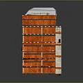 Modern Orange Stacked Audio System Featuring Multiple Layers And Control Panel Design
