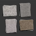Soft Stacked Towels In Different Colors With Soft Fabric Material 3d model