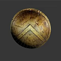 Vintage Golden Shield With Intricate Texture And Geometric Pattern Design