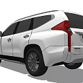 White Mitsubishi SUV With Stylish Front Grille And Alloy Wheels Design