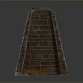 Brick Layered Tower Like Structure With Circular Top Opening And Textured Surface