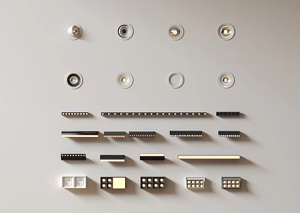 Modern downlight spotlight magnetic attraction track spotlight open-mounted steering spotlight linear lamp embedded spotlight grid lamp 3d model