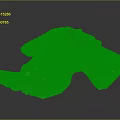Detailed Natural Terrain Model With Waterfall Blue Water And Rock Formations